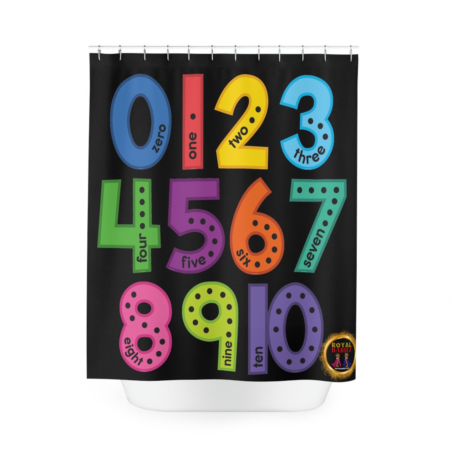 Royal Babiez Numbers 1- 10 Polyester Shower Curtain